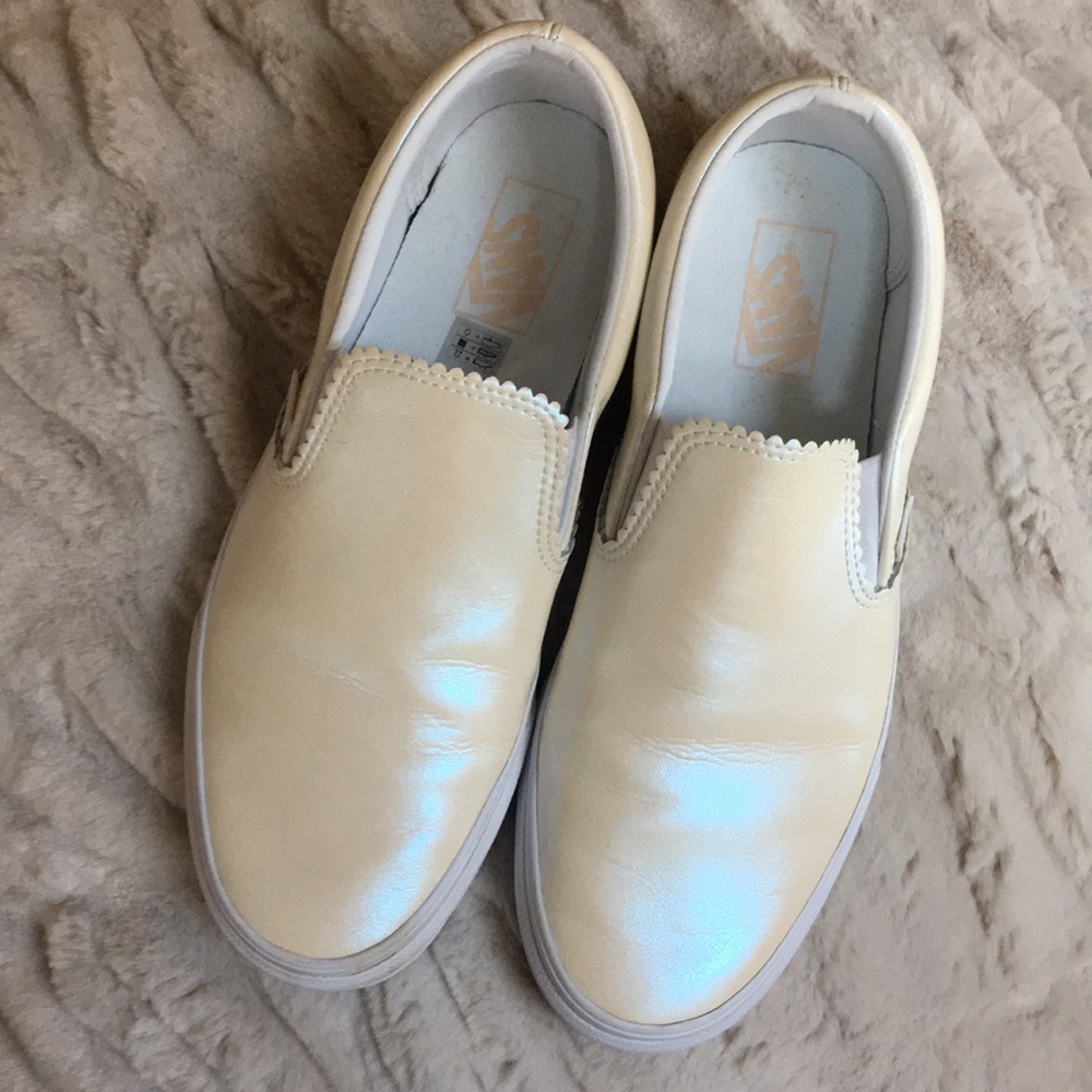 Size 11 Vans classic slip-on pearl suede